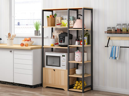 Urbane Combination Organizer Double Cabinet Kitchen Storage Shelf (Oak & Black)