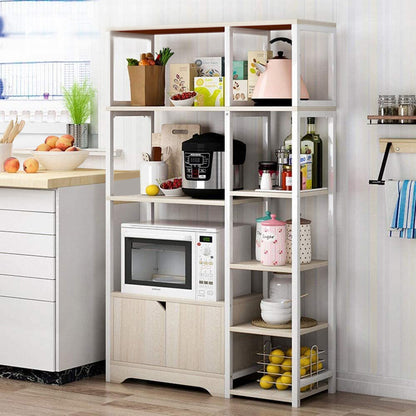 Urbane Combination Organizer Double Cabinet Kitchen Storage Shelf (White Oak)