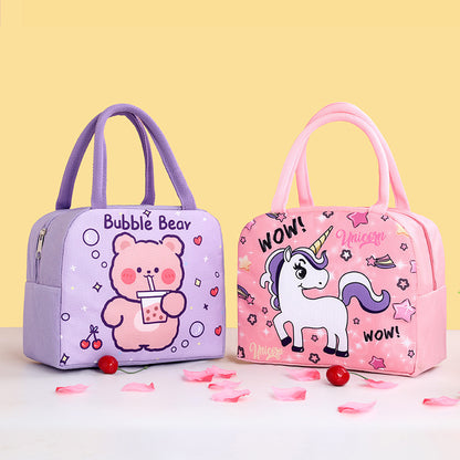 Cartoon Portable Lunch Box Cooler Bag Insulated Lunchbox (Unicorn)