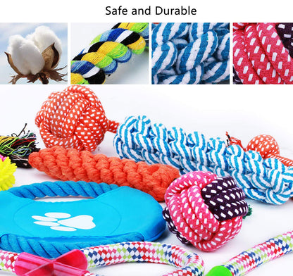 10-Piece Pet Dog Chew Toy Interactive Rope Toys Set