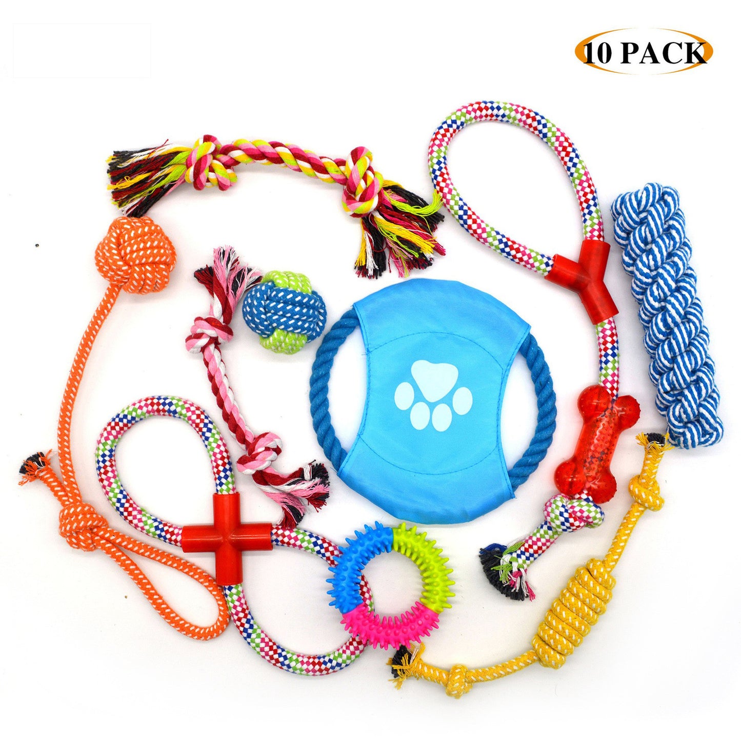 10-Piece Pet Dog Chew Toy Interactive Rope Toys Set