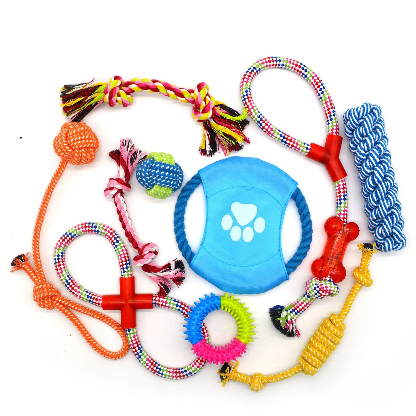 10-Piece Pet Dog Chew Toy Interactive Rope Toys Set