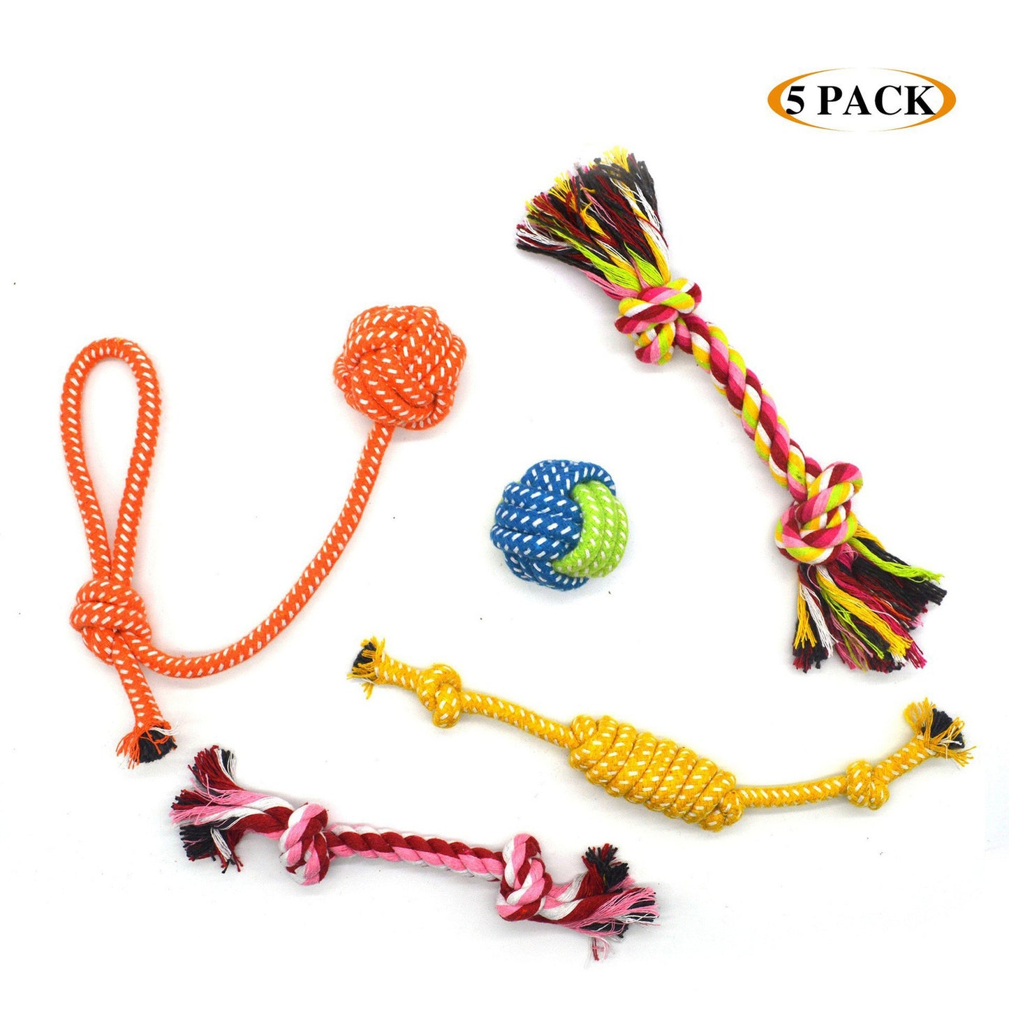 5-Piece Pet Dog Chew Toy Interactive Rope Toys Set