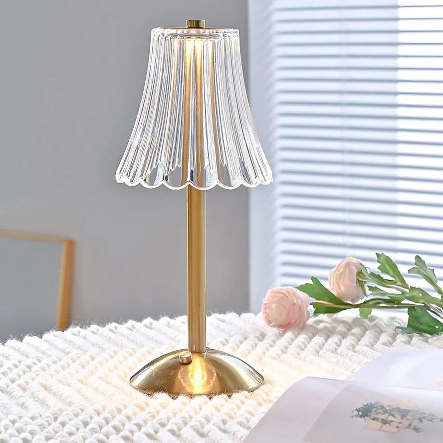 Luxe Metal Diamond Crystal LED Lamp Dimmable Touch Sensor Retro Night Light