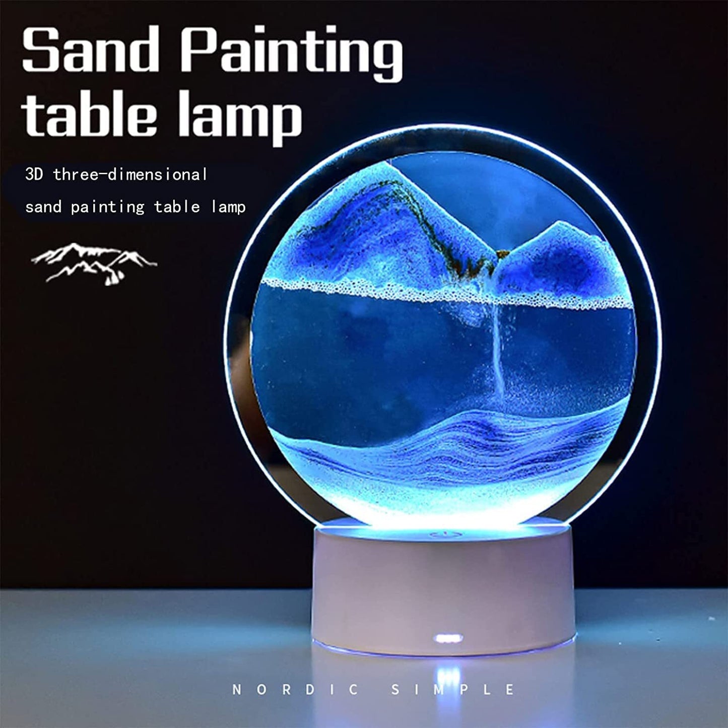 3D Moving Sand Art Colour-changing LED Table Lamp Sandscape Night Light