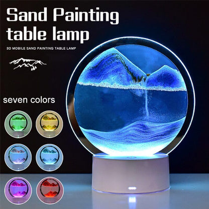 3D Moving Sand Art Colour-changing LED Table Lamp Sandscape Night Light