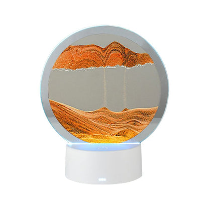 3D Moving Sand Art Colour-changing LED Table Lamp Sandscape Night Light (Yellow)