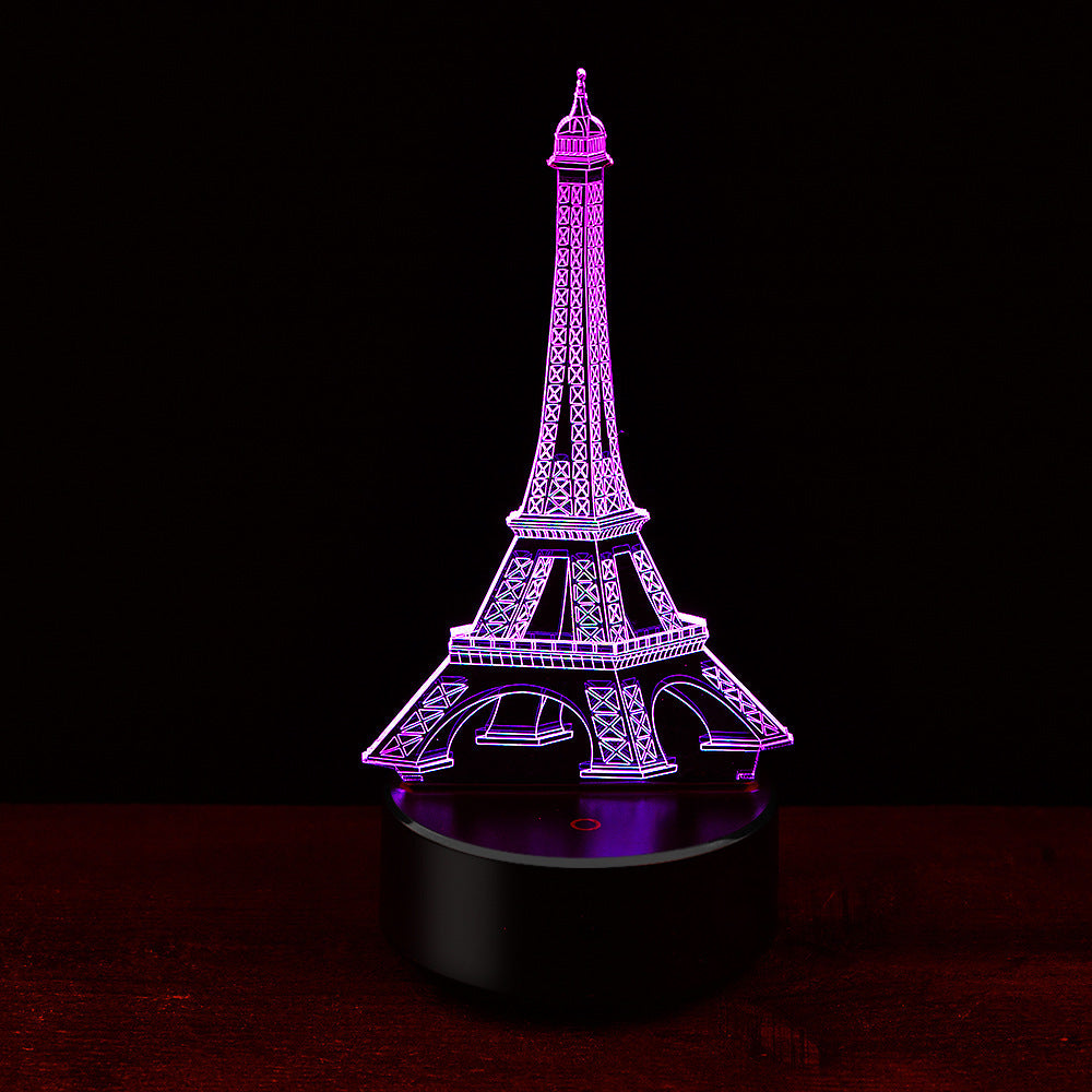 3D Eiffel Tower LED Colour-Changing Night Light Lamp