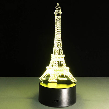 3D Eiffel Tower LED Colour-Changing Night Light Lamp