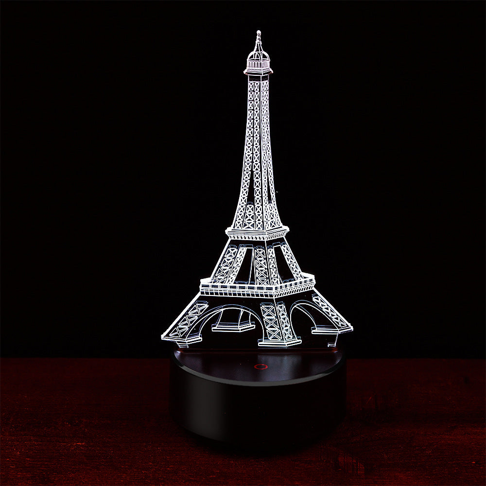 3D Eiffel Tower LED Colour-Changing Night Light Lamp