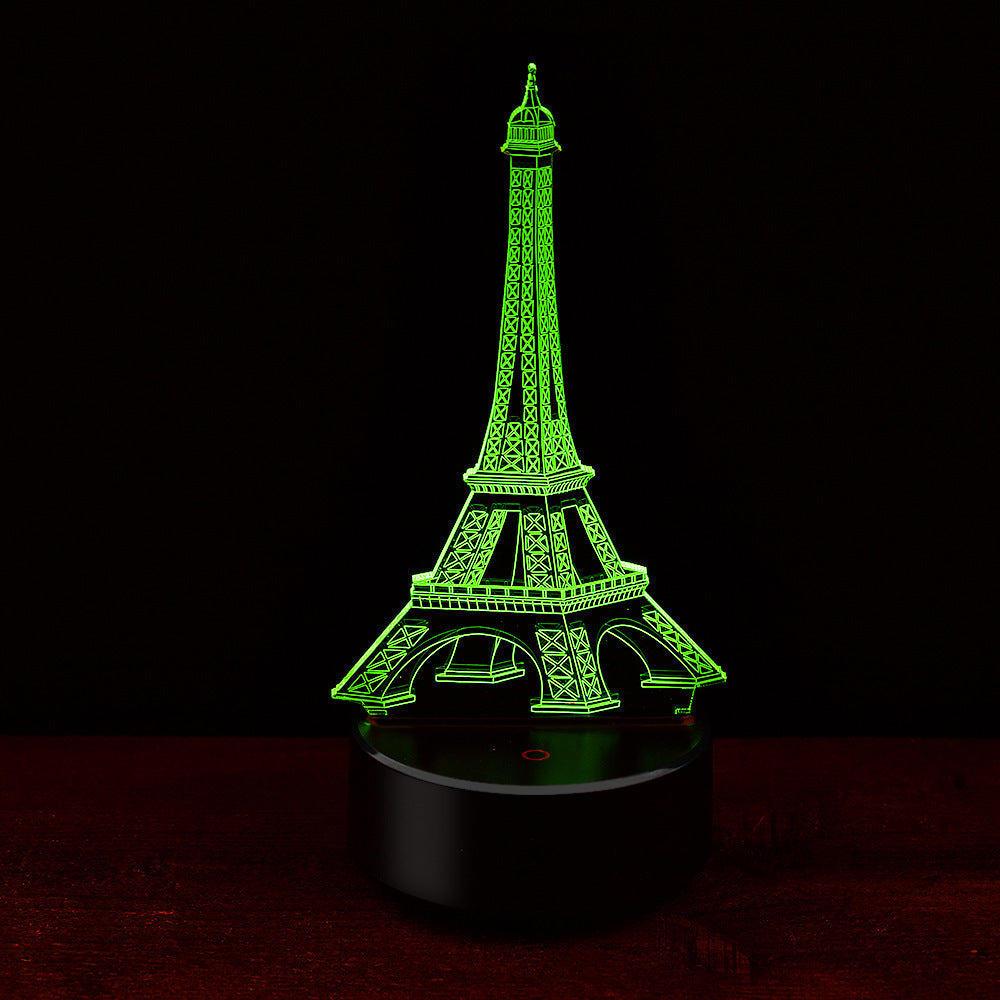 3D Eiffel Tower LED Colour-Changing Night Light Lamp