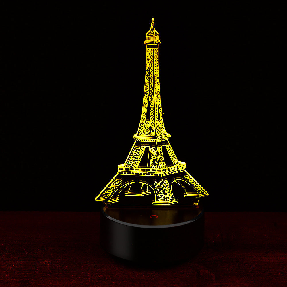 3D Eiffel Tower LED Colour-Changing Night Light Lamp