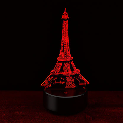 3D Eiffel Tower LED Colour-Changing Night Light Lamp