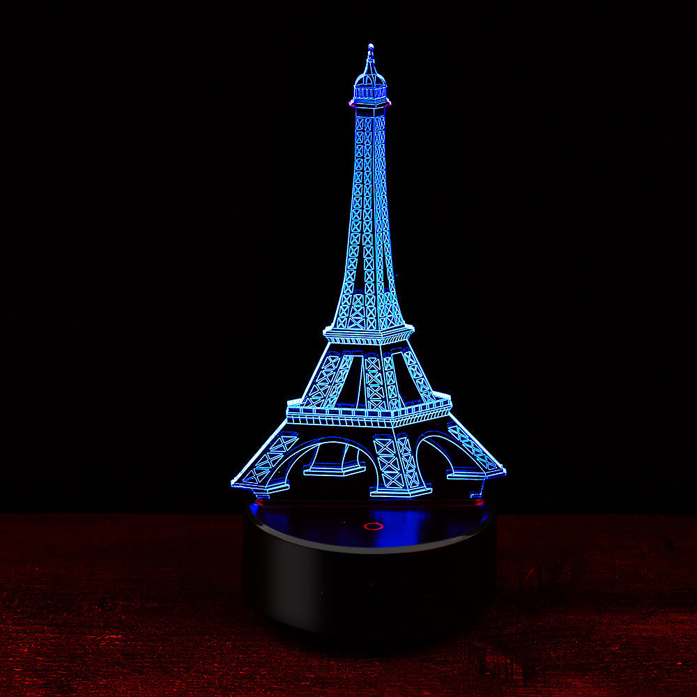 3D Eiffel Tower LED Colour-Changing Night Light Lamp