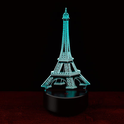 3D Eiffel Tower LED Colour-Changing Night Light Lamp