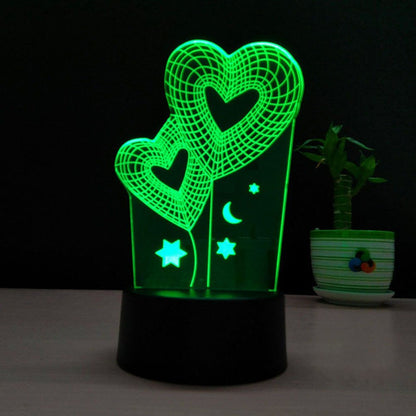 Hearts LED Colour-Changing Night Light Lamp