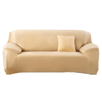 2-Seater Sofa Cover Stretch Set: Lounge Couch & Cushion Protector (Beige)