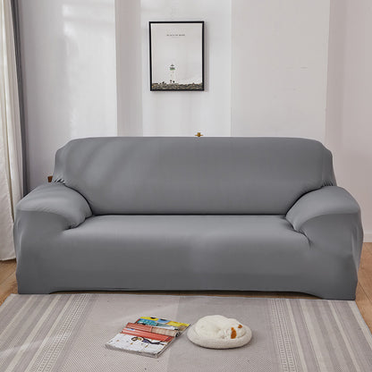 2-Seater Sofa Cover Stretch Set: Lounge Couch & Cushion Protector (Grey)