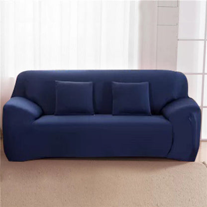 2-Seater Sofa Cover Stretch Set: Lounge Couch & Cushion Protector (Navy)