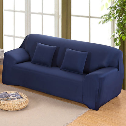 2-Seater Sofa Cover Stretch Set: Lounge Couch & Cushion Protector (Navy)