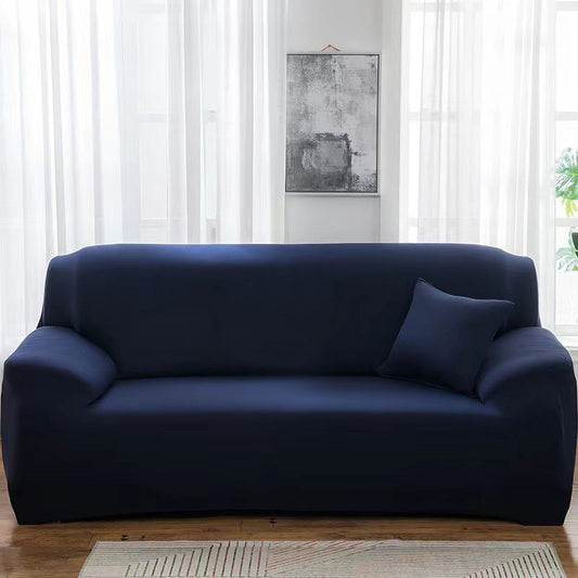 3-Seater Sofa Cover Stretch Set: Lounge Couch & Cushion Protector (Navy)