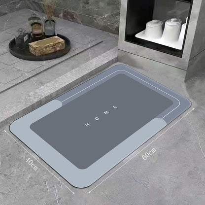 Super Absorbent Floor Bath Door Mat Non-Slip Rug Doormat (Blue Grey)