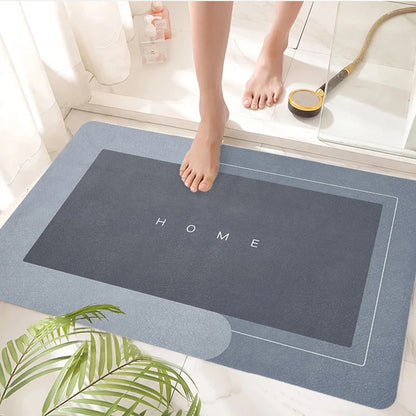 Super Absorbent Floor Bath Door Mat Non-Slip Rug Doormat (Blue Grey, 50 x 80)