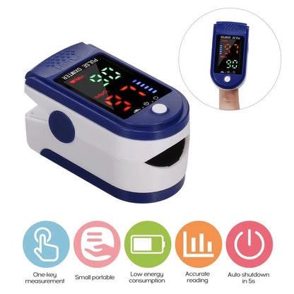 Finger Pulse Oximeter Blood Oxygen Saturation Monitor Heart Rate