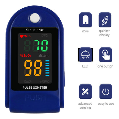 Finger Pulse Oximeter Blood Oxygen Saturation Monitor Heart Rate