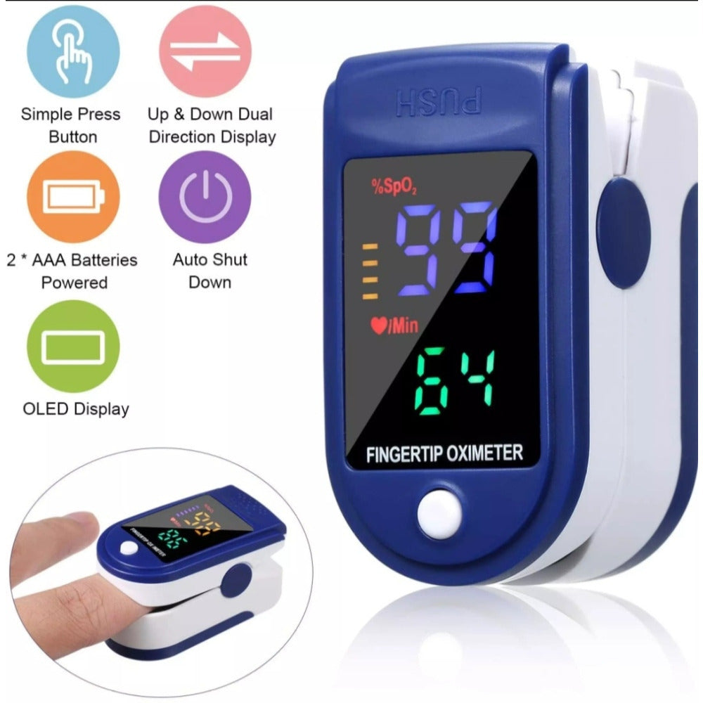 Finger Pulse Oximeter Blood Oxygen Saturation Monitor Heart Rate