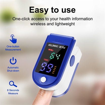 Finger Pulse Oximeter Blood Oxygen Saturation Monitor Heart Rate