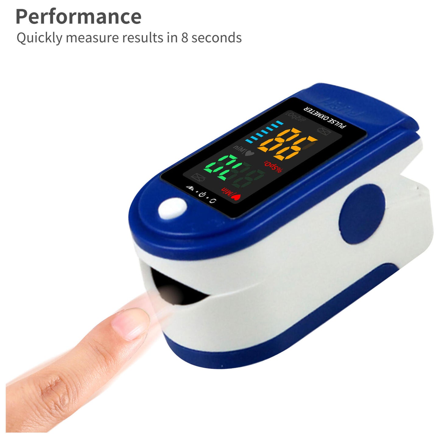 Finger Pulse Oximeter Blood Oxygen Saturation Monitor Heart Rate