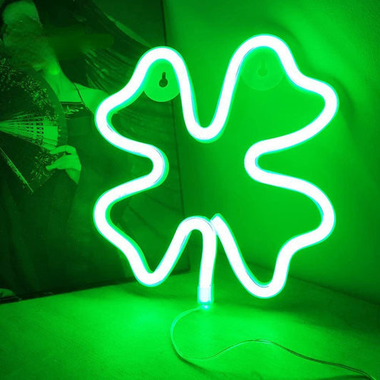 Four-Leaf Clover LED Neon Light Sign Decor Lamp