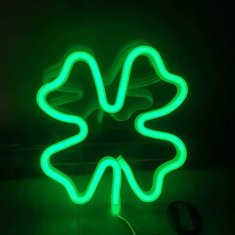 Four-Leaf Clover LED Neon Light Sign Decor Lamp