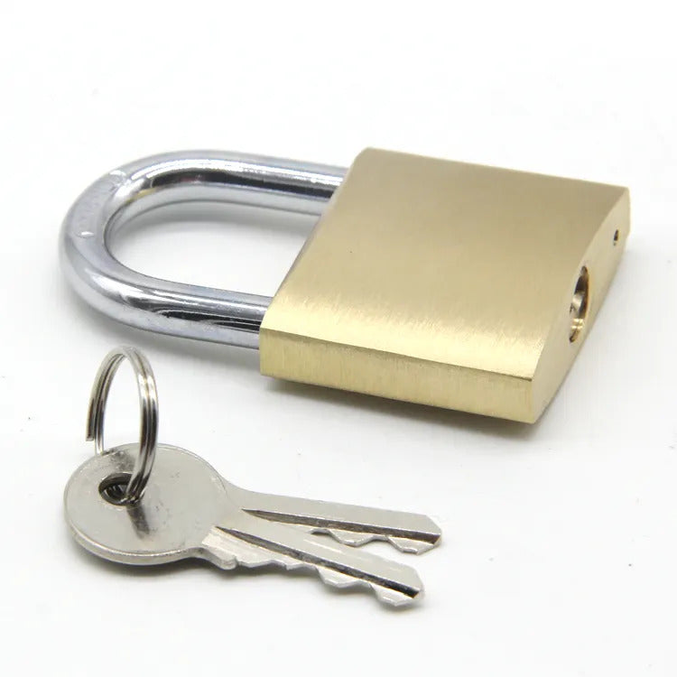 Brass Padlock Waterproof Security Lock with 3 Keys