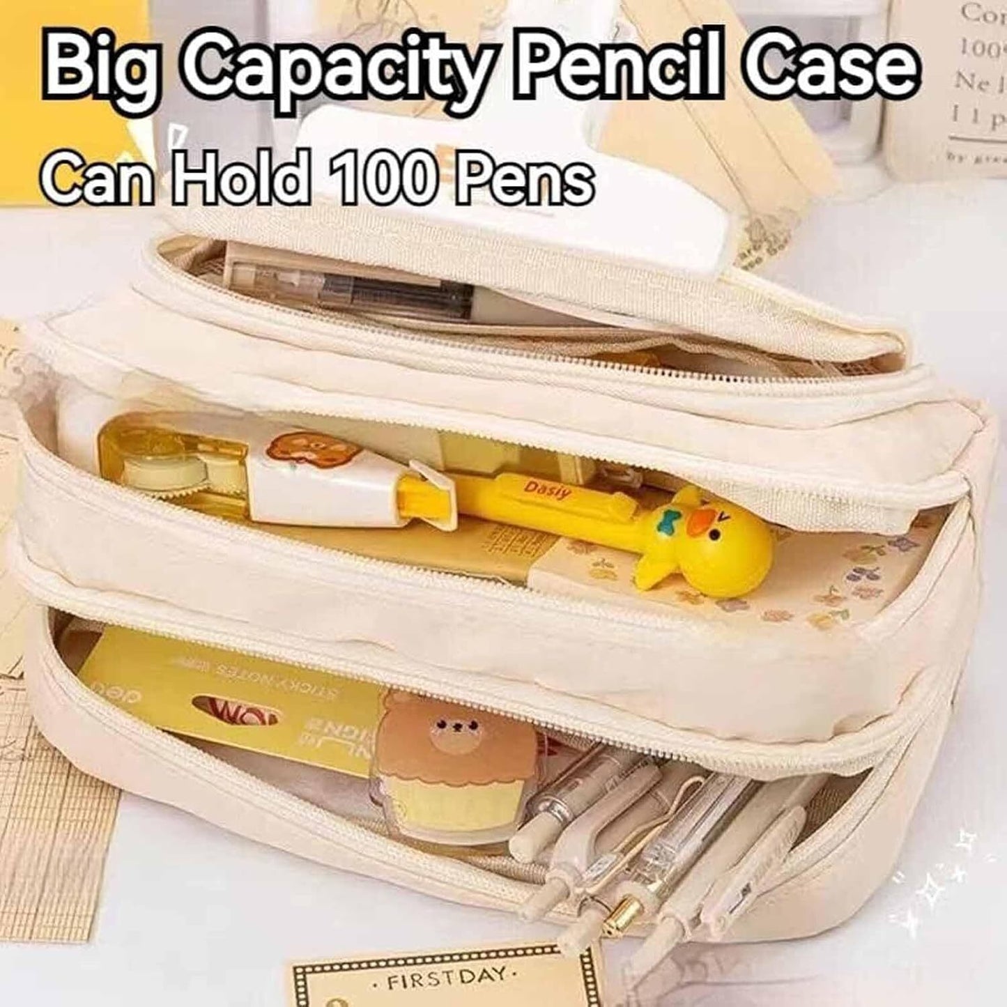 Large Capacity Pencil Case 100 Pen Holder Multipurpose Stationery Organizer