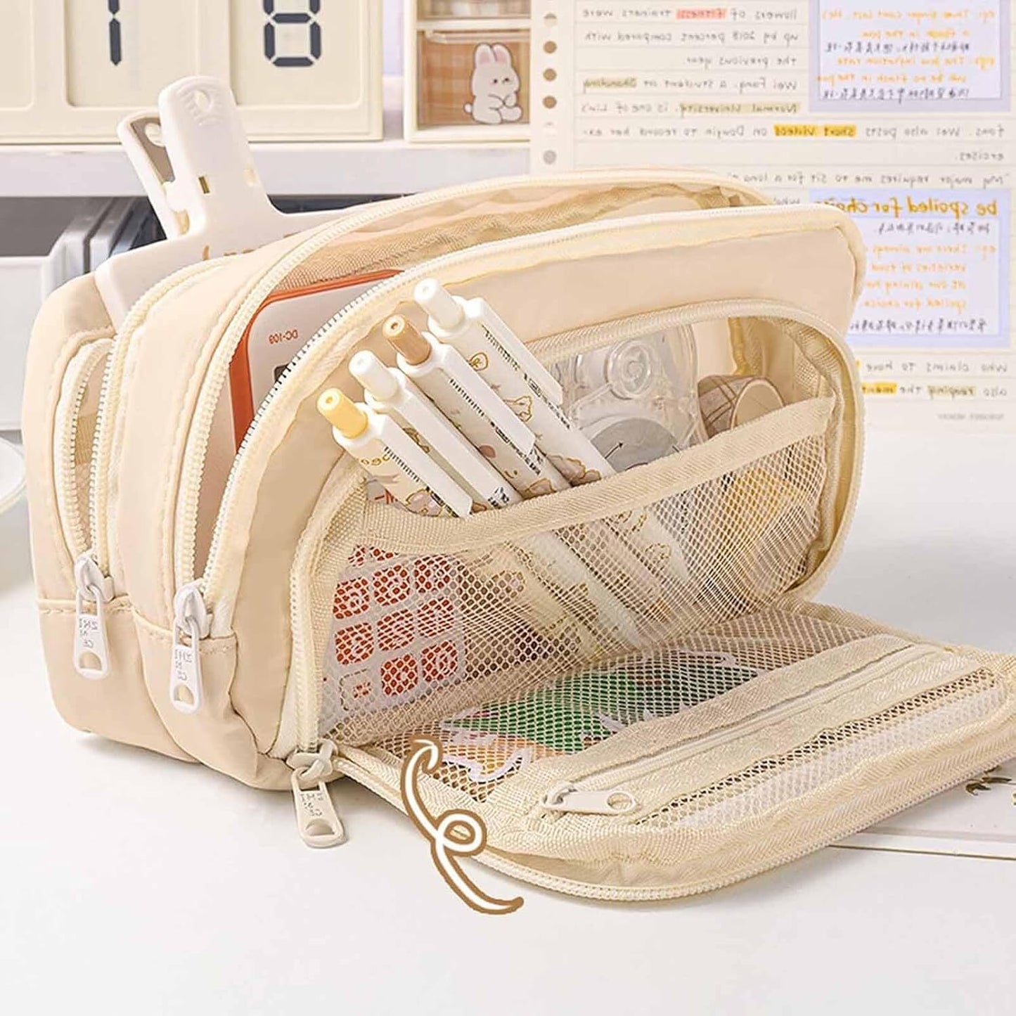 Large Capacity Pencil Case 100 Pen Holder Multipurpose Stationery Organizer