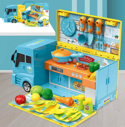 33-Piece Food Truck Kitchen Cooking Toy Play Set