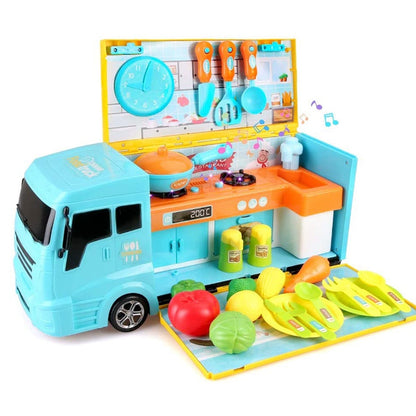 33-Piece Food Truck Kitchen Cooking Toy Play Set