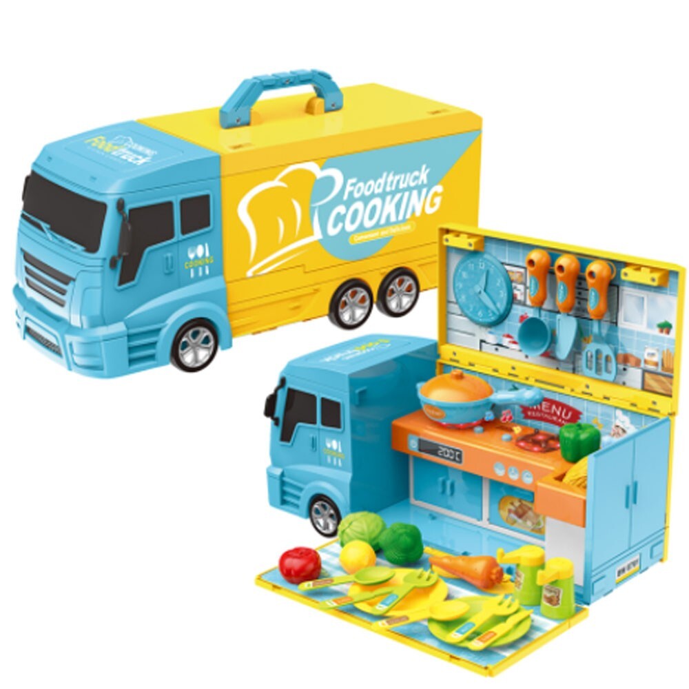 33-Piece Food Truck Kitchen Cooking Toy Play Set