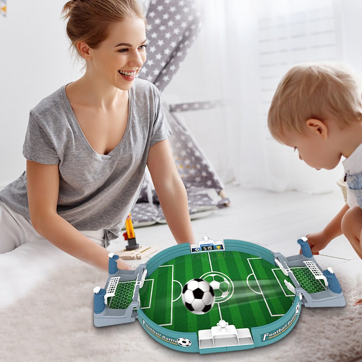 Interactive Tabletop Soccer Table Football Board Game Toy Set