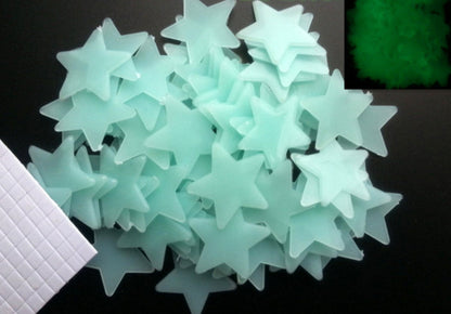 100 PCS Glow In The Dark 3D Stars Wall Stickers