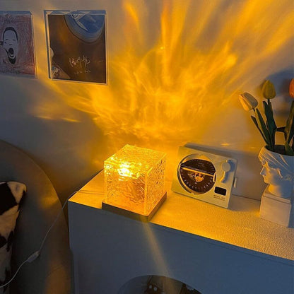 Dynamic Lighting Crystal Cube Lamp Touch Control LED Night Light Home Decor