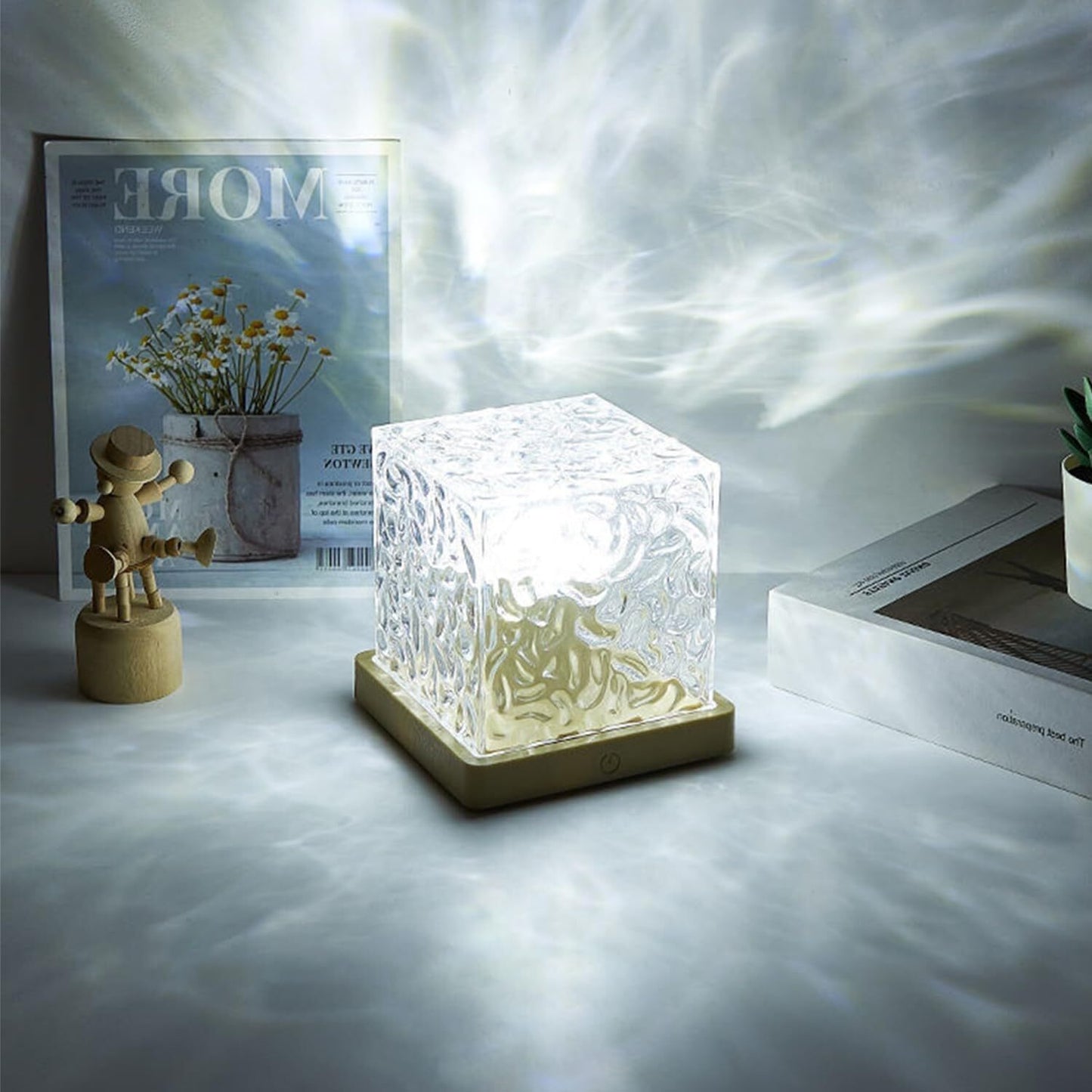 Dynamic Lighting Crystal Cube Lamp Touch Control LED Night Light Home Decor