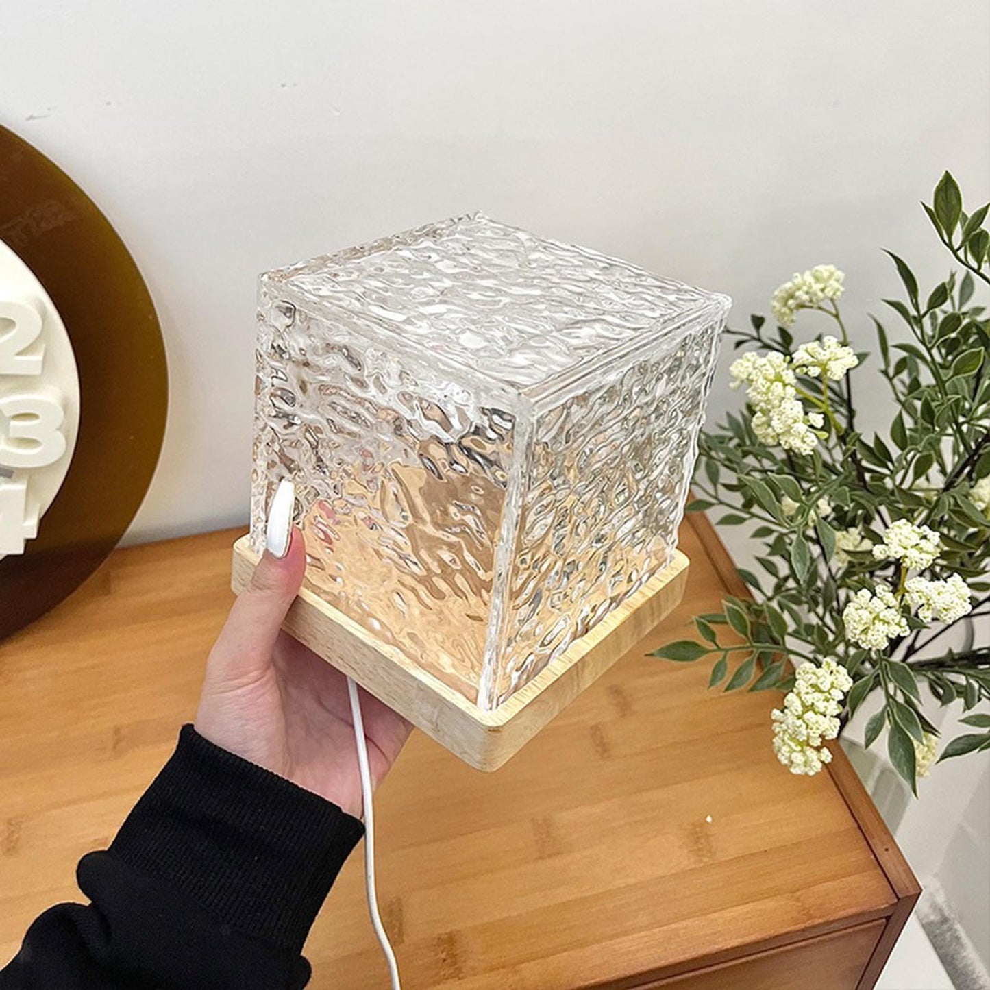 Dynamic Lighting Crystal Cube Lamp Touch Control LED Night Light Home Decor