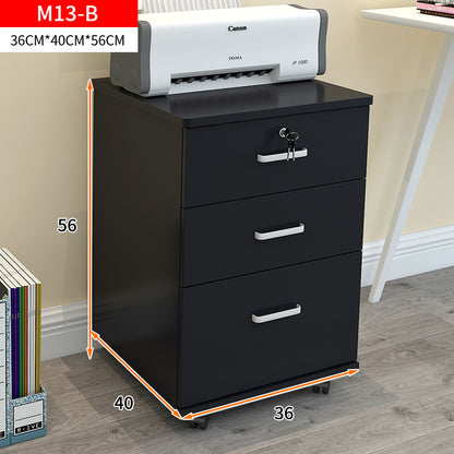 Miami 3 Drawer Bedside Table Cabinet with Wheels (Black)