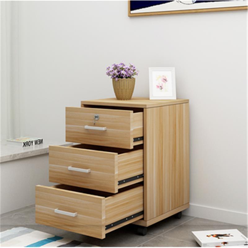 Miami 3 Drawer Bedside Table Cabinet with Wheels (Black)