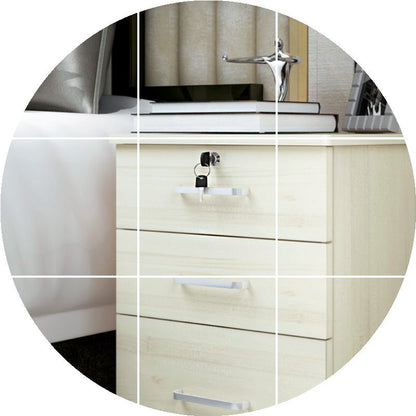 Miami 3 Drawer Bedside Table Cabinet with Wheels (White Oak)