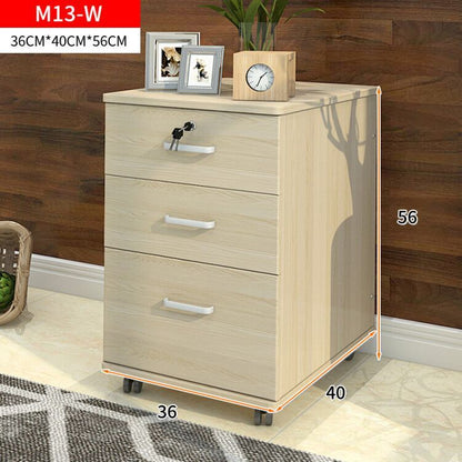 Miami 3 Drawer Bedside Table Cabinet with Wheels (White Oak)