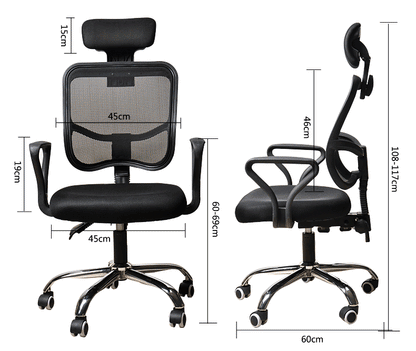 Advanced High Back Deluxe Ergonomic Office Chair (Black)